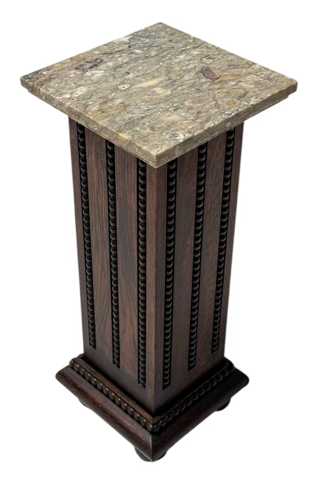 French Art Deco Pedestal with Multi-Colored Marble Top, 1930s